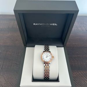 Beautiful Raymond Weil rose gold and silver watch